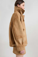 Suede bomber aviator jacket with heritage detailing