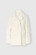 Double-breasted shearling-effect coat