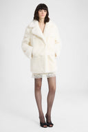 Double-breasted shearling-effect coat