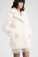 Double-breasted shearling-effect coat
