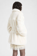 Double-breasted shearling-effect coat