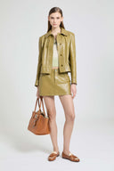 Giacca corta in nappa con dettagli brogue
