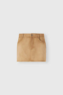 Suede mini skirt with denim effect