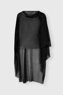 Silk crepon cape with hood