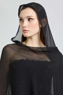 Silk crepon cape with hood
