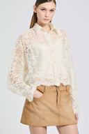Embroidered tulle shirt with matching top