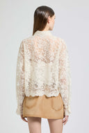 Embroidered tulle shirt with matching top