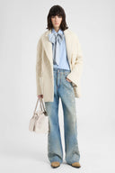 Silk shirt with a masculine striped allure