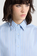 Silk shirt with a masculine striped allure