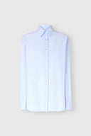 Cotton poplin shirt with a masculine sartorial allure