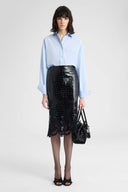 Cotton poplin shirt with a masculine sartorial allure