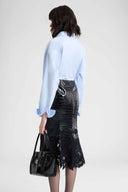 Cotton poplin shirt with a masculine sartorial allure