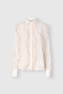 Silk crepe de chine shirt with Valencienne lace inserts