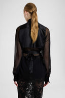 Silk chiffon crêpon shirt with couture bib detail