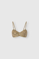 Embroidered tulle bra top with lurex lace effect