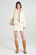 Virgin wool double-cloth mini skirt