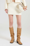 Virgin wool double-cloth mini skirt