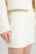 Virgin wool double-cloth mini skirt