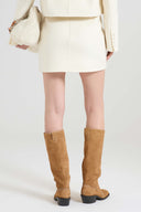 Virgin wool double-cloth mini skirt