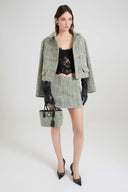 Minigonna in twill tailoring motivo resca