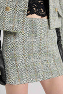 Minigonna in twill tailoring motivo resca