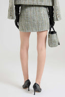Minigonna in twill tailoring motivo resca