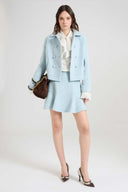 Mini skirt in medium-weight jacket wool with resca pattern