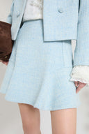 Mini skirt in medium-weight jacket wool with resca pattern