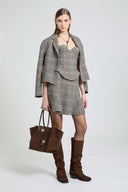 Mini skirt in double-faced wool with Prince of Wales pattern