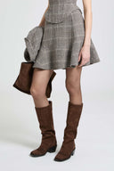 Mini skirt in double-faced wool with Prince of Wales pattern