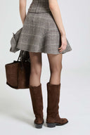 Mini skirt in double-faced wool with Prince of Wales pattern