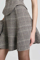 Mini skirt in double-faced wool with Prince of Wales pattern