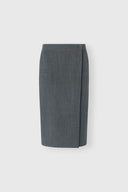 Wrap pencil skirt in fresco wool with resca pattern