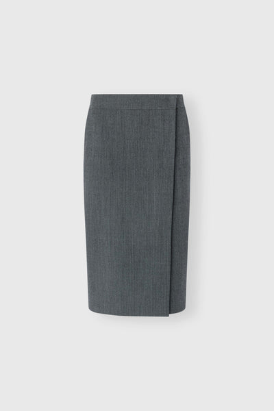 Wrap pencil skirt in fresco wool with resca pattern