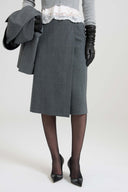 Wrap pencil skirt in fresco wool with resca pattern