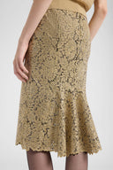 Embroidered tulle pencil skirt with lurex lace effect