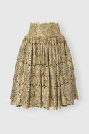 Gonna balloon in tulle ricamato effetto pizzo lurex con sottogonna in crinolina
