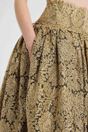 Balloon tulle skirt with lurex lace effect and black crinoline underskirt