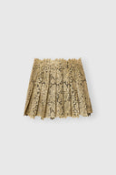 Pleated tulle mini skirt with lamé Rebrodé embroidery