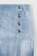 Gonna Tubino in Georgette Tecnica Stampa Denim