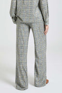 Relaxed tailored trousers in resca-print marocain with tonal crystals
