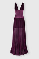 Pleated silk crépon gown
