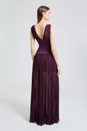 Pleated silk crépon gown
