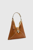 Clio – Medium Hobo Bag in Chestnut Bicolour Vintage Sheepskin Leather
