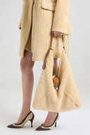 Clio – Maxi Hobo Bag in Merino Shearling and Calfskin