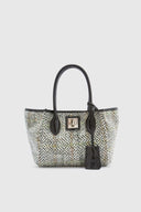 Mini Maggie bag in herringbone fabric and shearling leather