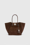 Maggie shopping bag in suede leather and crocodile-effect leather