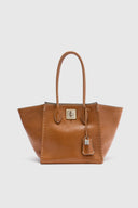 Maggie shopping bag tabacco caldo in pelle di montone vintage
