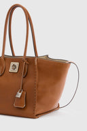 Maggie shopping bag tabacco caldo in pelle di montone vintage
