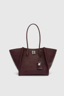 Maggie aubergine vintage shearling leather shopping bag